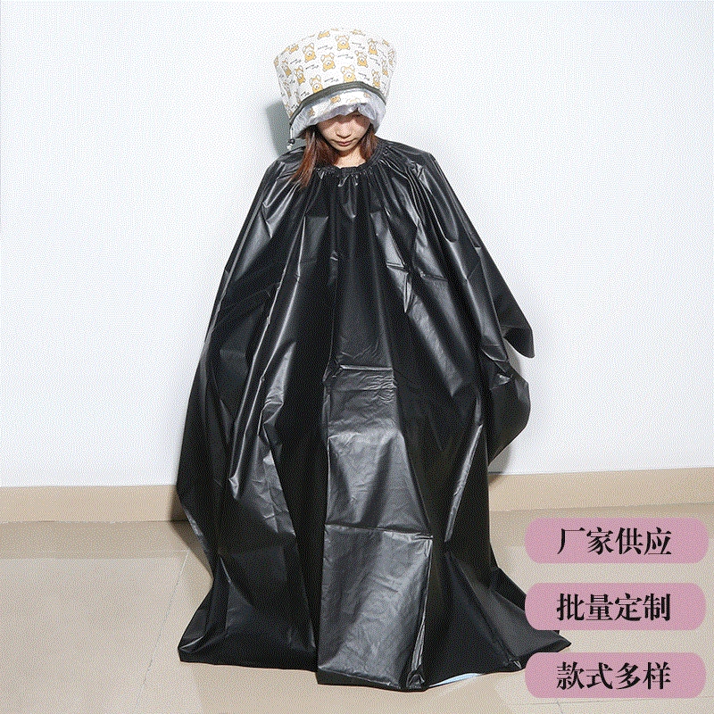 Производитель в наличии черная ткань для окрашивания волос водонепроницаемая и маслостойкая Парикмахерская Ткань для стрижки волос для взрослых и Парикмахерская Ткань для плащей