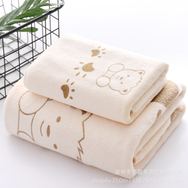 Toalla de baño de tres piezas conjunto absorbente de secado rápido impresión hermosa suave envoltura larga de las mujeres de dibujos animados para adultos Toalla de playa regalo de retorno