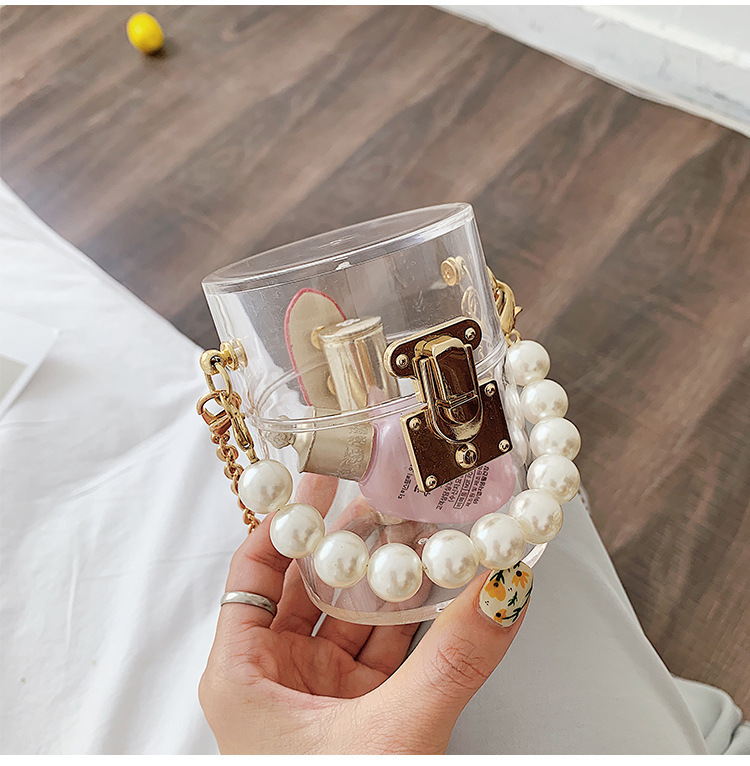 New Acrylic Pearl Shoulder Fashion Transparent Cosmetic Box Trend Change Small Handbag display picture 6