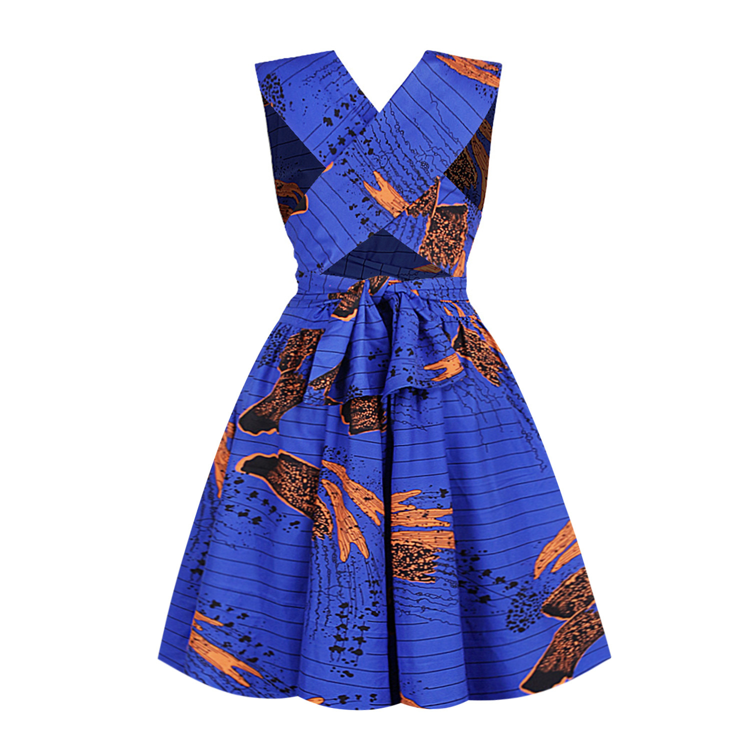 women s digital printing African style high waist dress nihaostyles clothing wholesale NSMDF71156