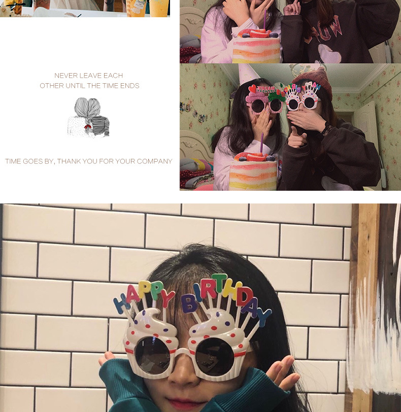 Sunflower Children Happy Birthday Creative Party Photo Glasses display picture 8