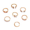 Fashionable ring, wavy set, European style, simple and elegant design, wholesale