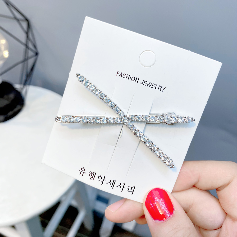 Alloy Diamond V-shaped X-shaped Hairpin display picture 6