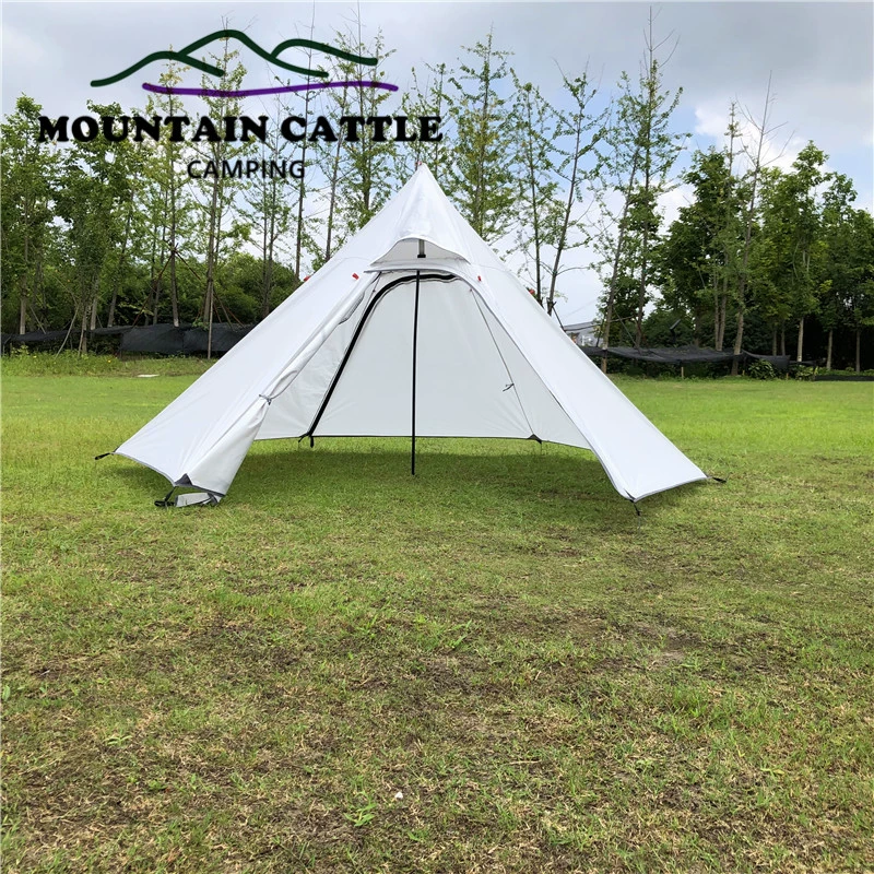 Шестиугольная башня без удочки Mountain Bull Tower Портативный Кемпинг Большая палатка-пирамида Сверхлегкое уличное снаряжение Товары для кемпинга