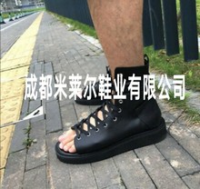 独立站外贸新款20男式凉靴鱼嘴男式凉鞋前系带男鞋Men's Sandals