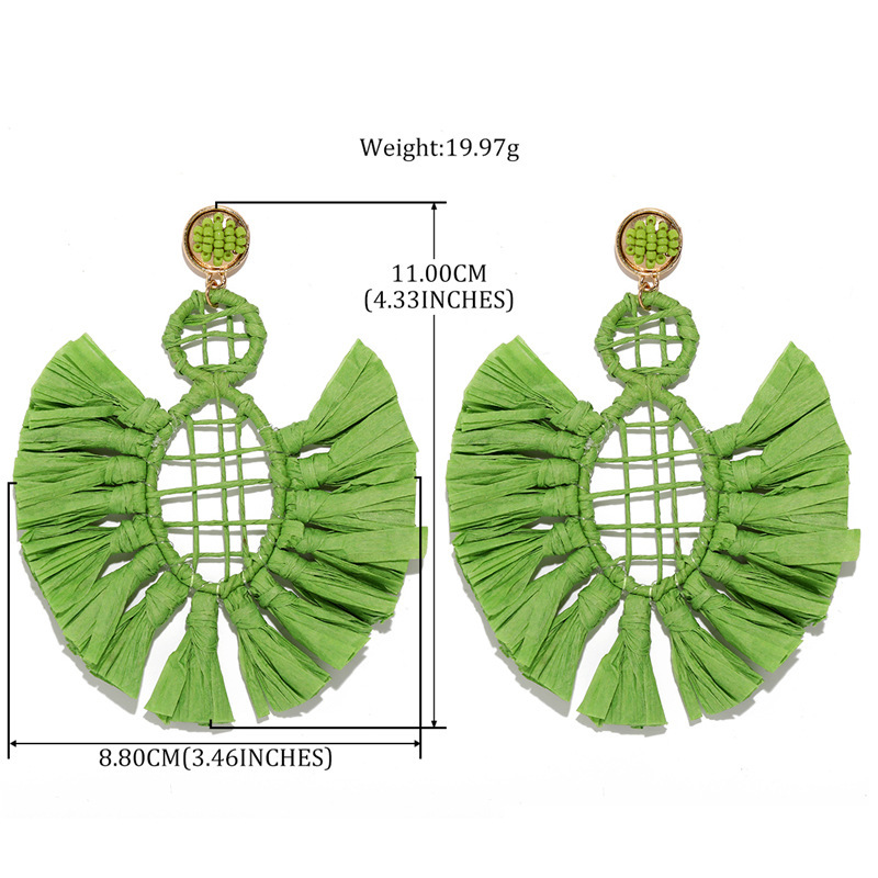 Casual Simple Style Geometric Raffia Women's Drop Earrings display picture 1