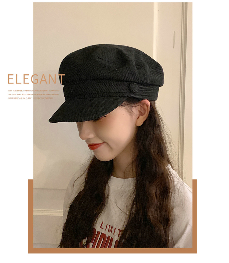 140g Weight Beret Hat Hats Type Daily, Shopping Occasion cotton and linen Material Solid Color Pattern All Seasons Season Women's Gender Basic, Retro Style Curved Eaves Rim Women's Basic Retro Solid Color Curved Eaves Beret Hat 无