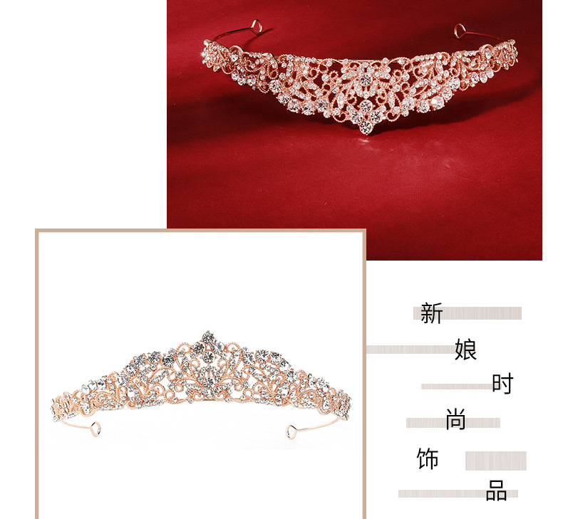 Accessoires de cheveux de marie rtro lgante reine couronne diamant creux semicirculaire bandeau fte d39anniversaire robe de marie accessoires en gros nihaojewelrypicture2