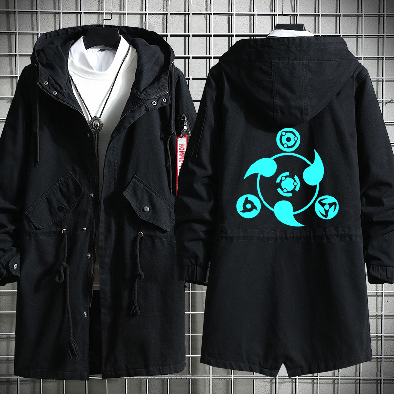 Naruto sasuke yuzhibo familia kakashi dibujos animados otoño e invierno grueso hombres y mujeres estudiante pareja gabardina image 12
