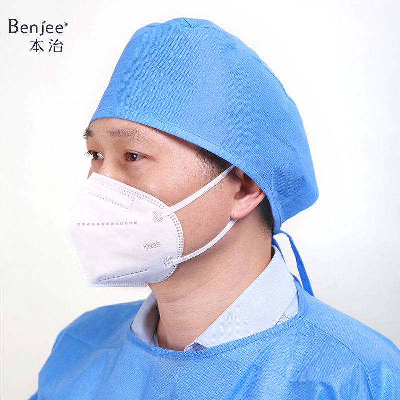 本治一次性无纺布SMS  绑带防护帽手术帽 PP无纺布头套双筋防护帽|ru