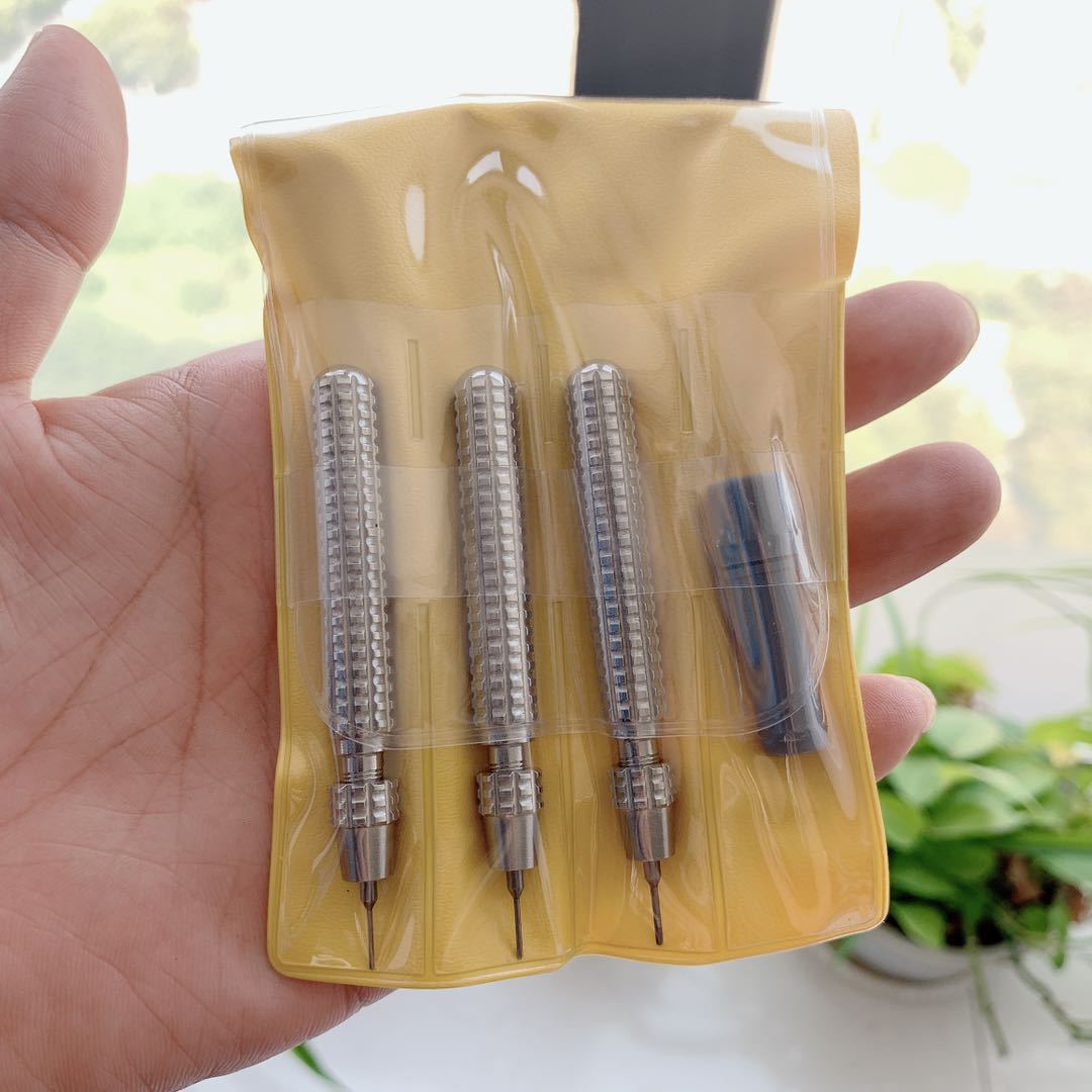 修表工具 钟表维修 方纹冲 卸表带工具 三支装冲针 可拆卸针头