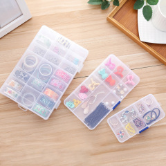 Multi-grid hardware parts divided storage box with cover fixed plastic storage box portable accessories jewelry divided storage box