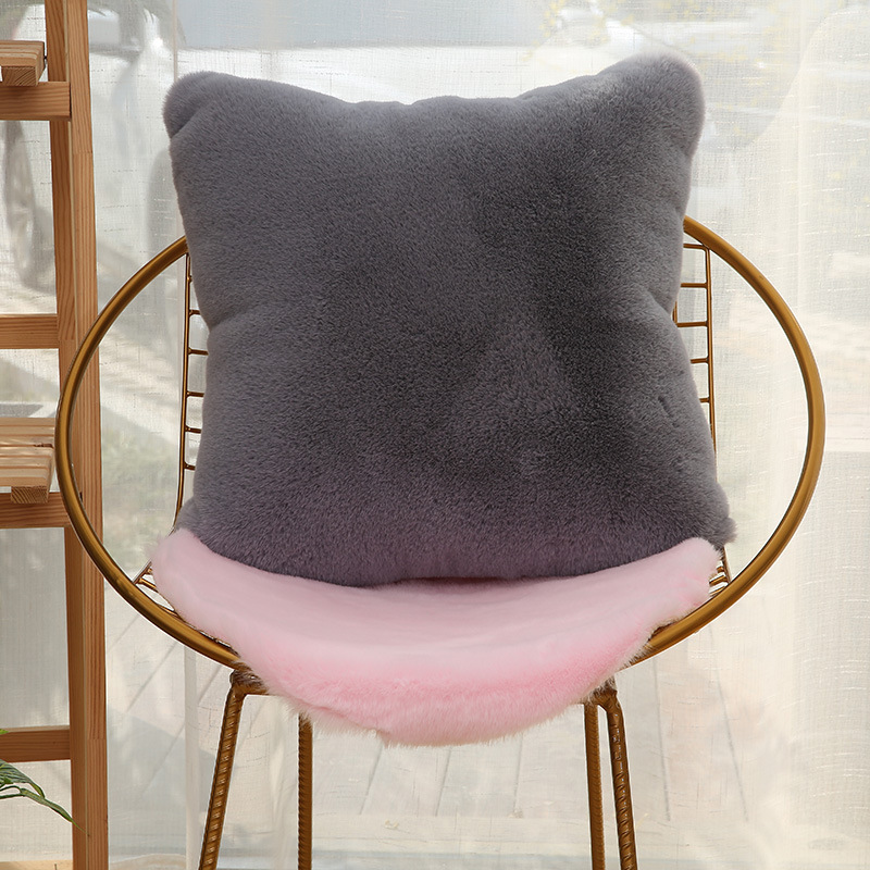 新爆款北歐兔毛抱枕現代客廳沙發靠墊靠背柔軟毛絨抱枕套壹件代發