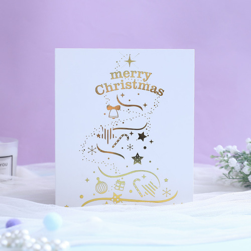 Christmas greeting card 3D three-dimensional Christmas gift crystal Christmas tree holiday blessing thanksgiving card foreign trade wholesale