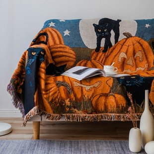 Хэллоуин иностранной торговли Хэллоуин маршрут линия ковер диван -шарф, покрывающее одеяло для пикника