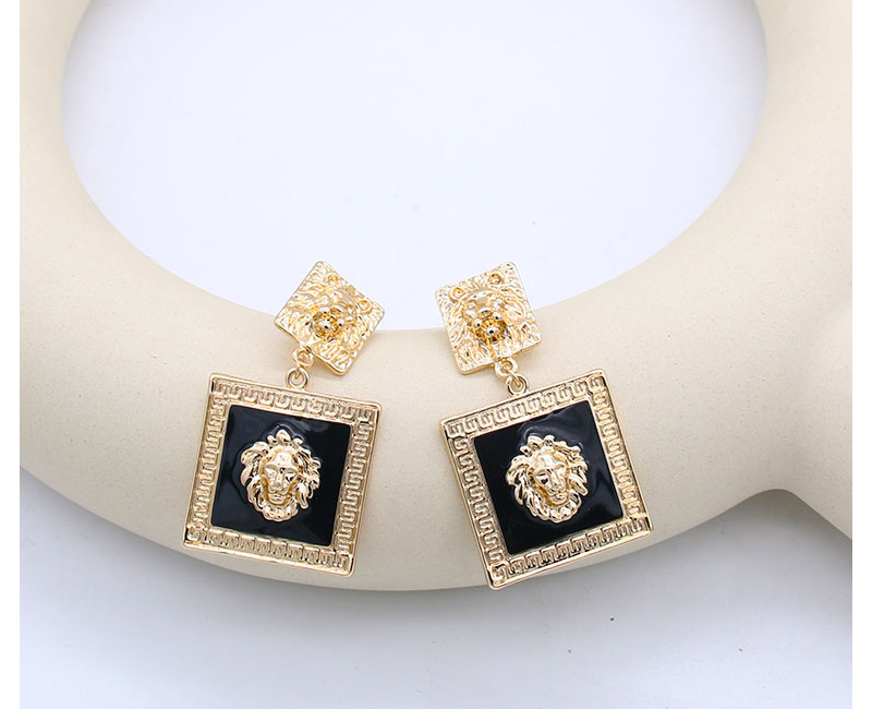 1 Pair Fashion Lion Alloy Enamel Plating Women's Drop Earrings Ear Studs display picture 1