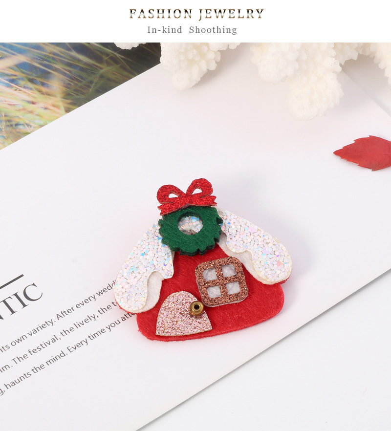 New Fashion Christmas Brooch Cartoon Christmas House Felt Brooch Wholesale Nihaojewelry display picture 8