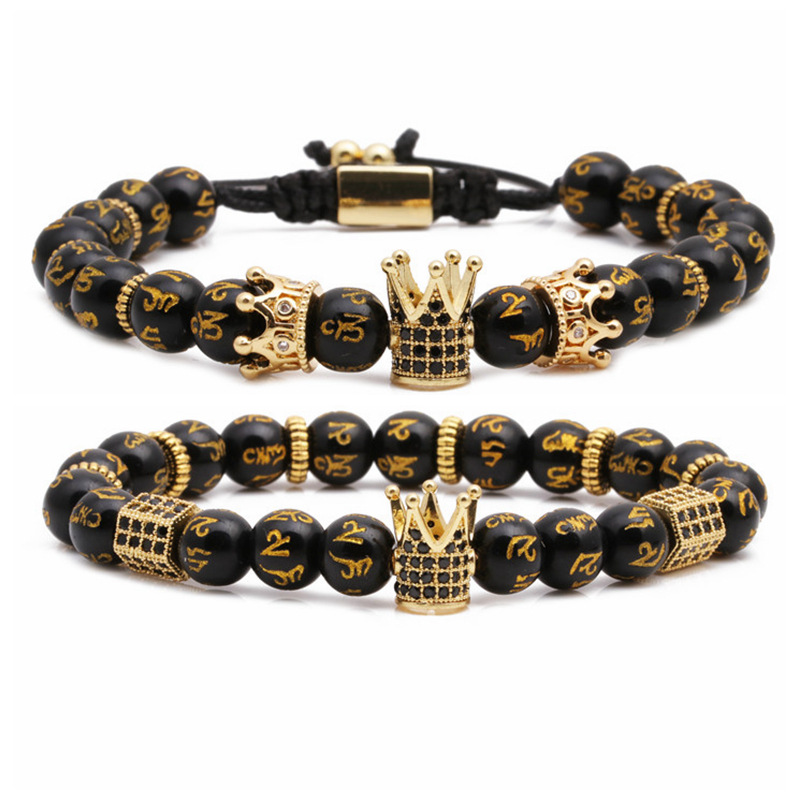 Conjunto Retro De Pulsera Con Cuentas Tejidas Negras display picture 2