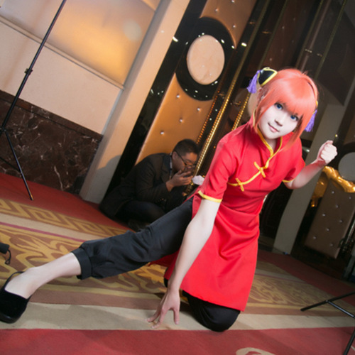 Manufacturer Silver Soul Kitsune Ran's Qipao Black Pants Costume Halloween Cosplay Costume Tang Suit Training Suit