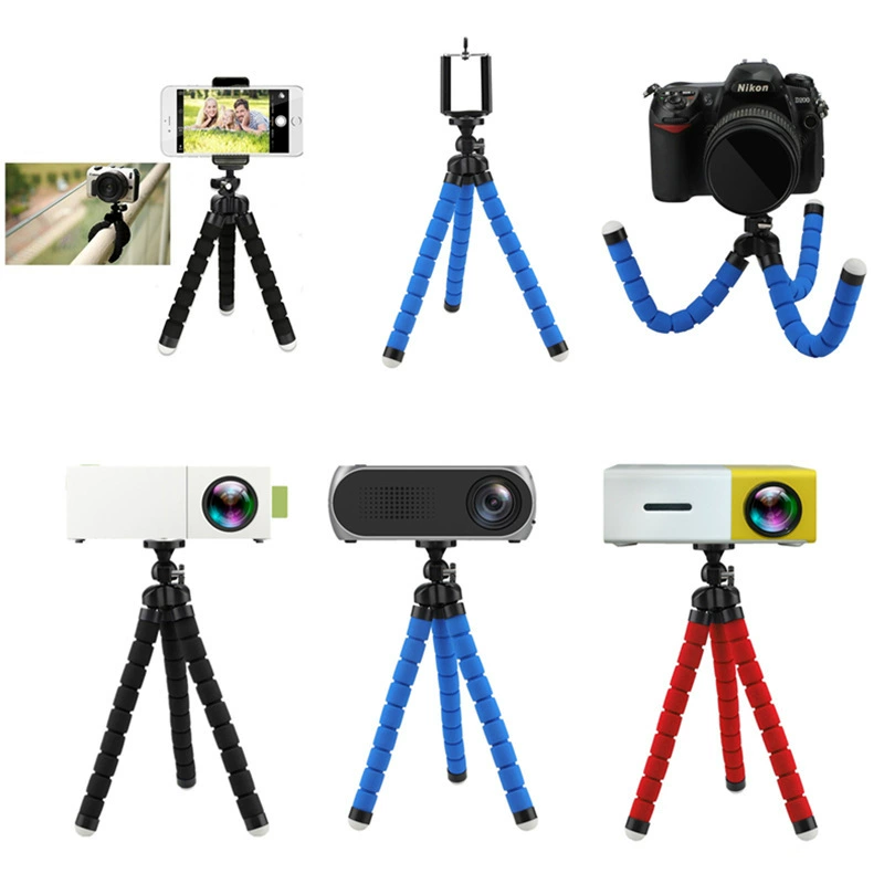 Mini Universal Tripod for Projector/Phone/Camera, 6.0 mm Mount, Foldable & Bendable Legs