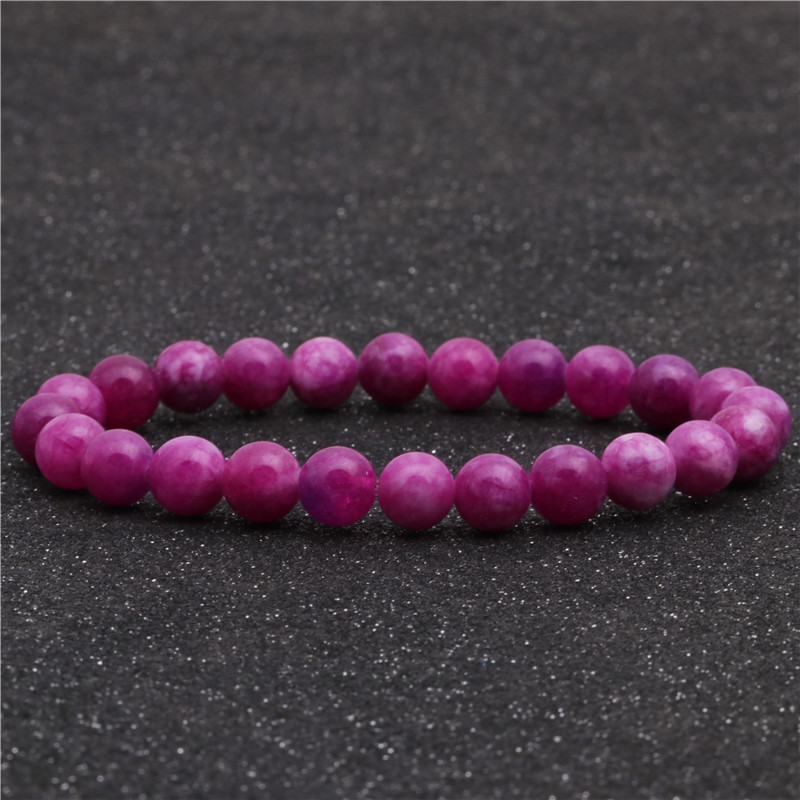 Fashion 8mm Beaded Natural Stone Bracelet Color Mixed Color Elastic String Beaded Bracelet display picture 7