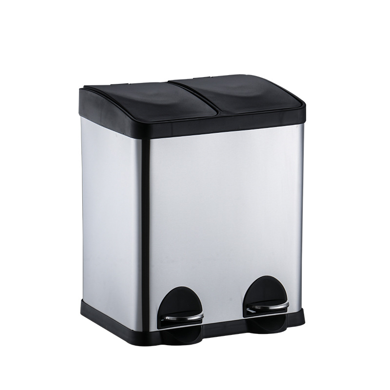 Bote de basura doble con pedal, 16L-60L, reciclaje para oficina y hogar, diseño moderno
