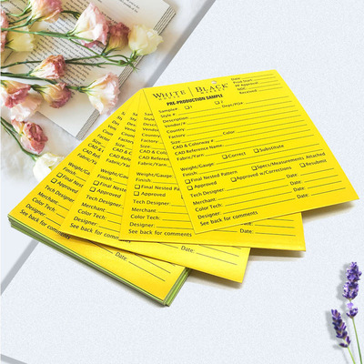 服装样衣卡现货定制高档男装女装烫金印刷样衣封版卡批板卡样板