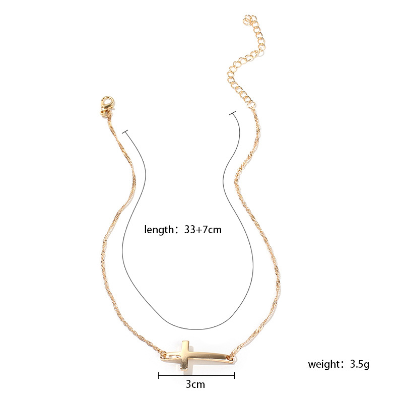 Fashion Women's Necklace Simple Cross Pendant Necklace Punk Short Clavicle Chain Nihaojewelry display picture 1