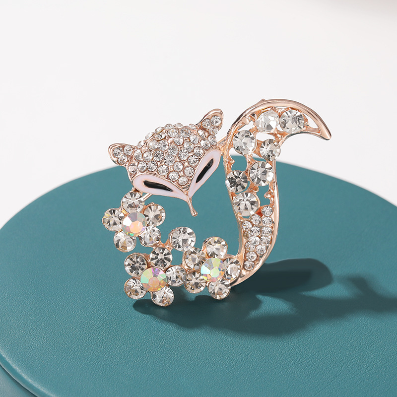 Cute Fox Alloy Plating Rhinestones Women's Brooches display picture 3