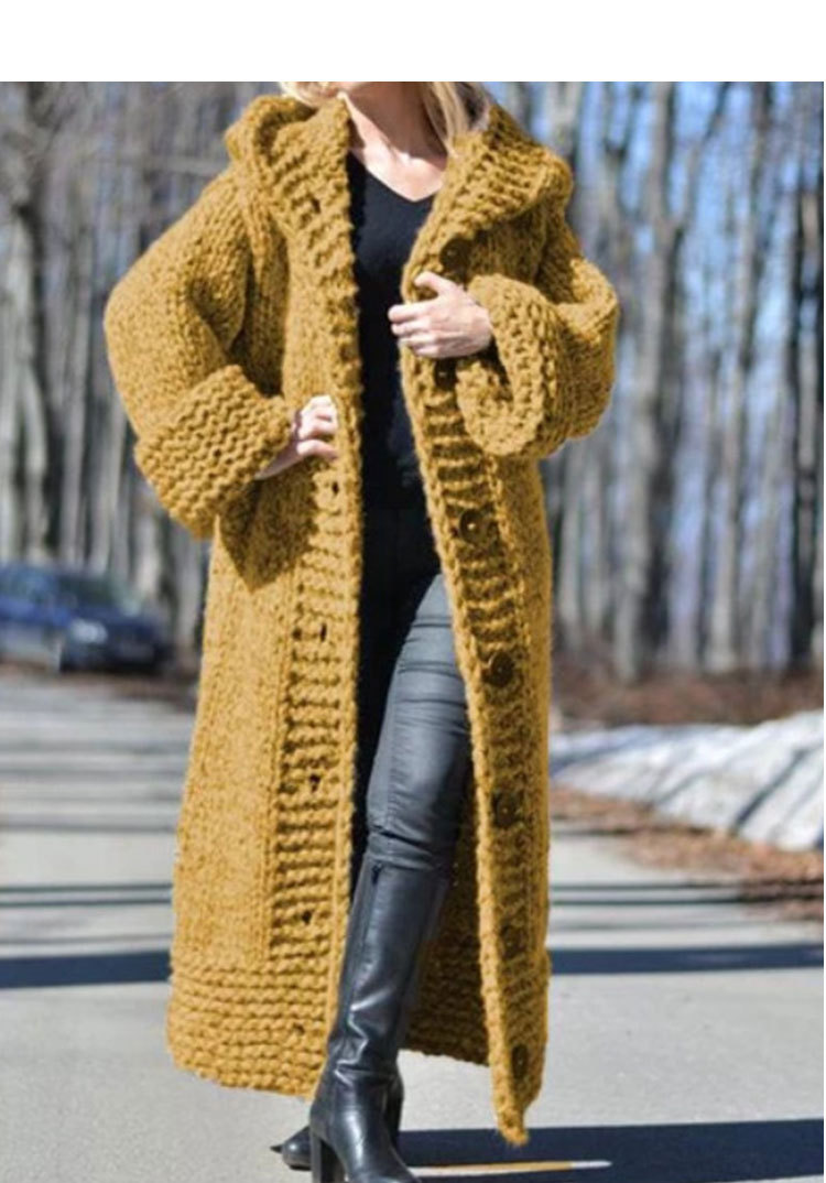 single-breasted solid color knitted hooded sweater cardigan coat nihaostyles wholesale clothing NSGYX84430