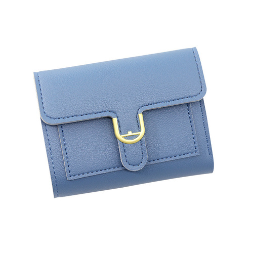 Manufacturer wholesale women's wallet short style small 30% off simple solid color coin purse bank card change clutch bag