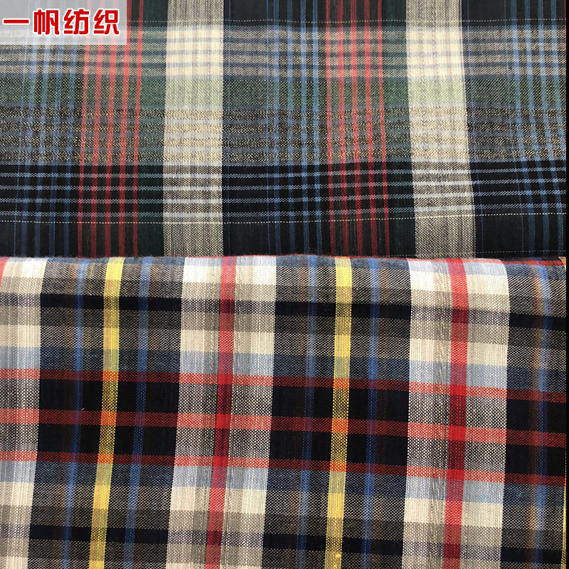 棉类色织格子布 阿罗裤面料 短裤面料 童装面料