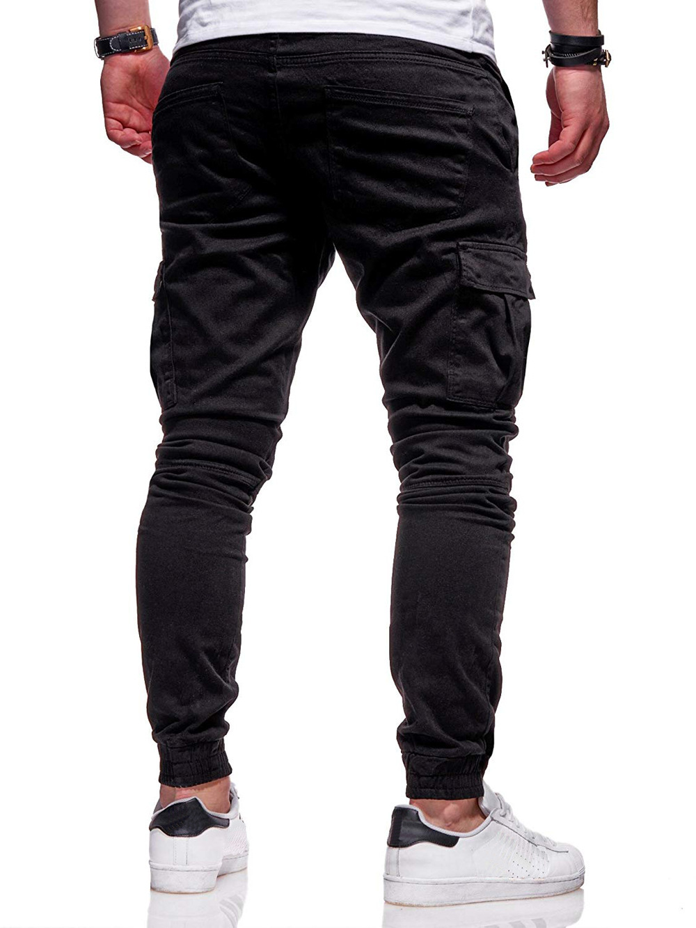 Men's New Casual Pants Youth Fashion Trend Solid Color Lace up Men's Sports Large Workwear Pants K89_voghion.com