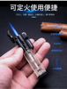 Baicheng New Wind Windproof Playing Lighbers Flexible Gas Men's Creative Personality Straight Blue Flame Sand Wheel Cigar Highlight