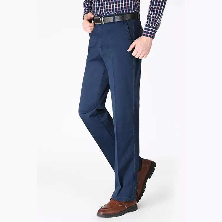 2020夏薄商务中老年牛仔裤男无褶长裤批发代发高腰宽松直筒爸爸裤