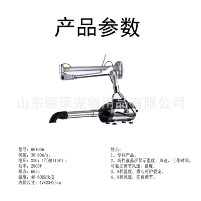 丽泽新款宠物液晶屏吊臂式拉毛机液晶屏显示温度风速可调