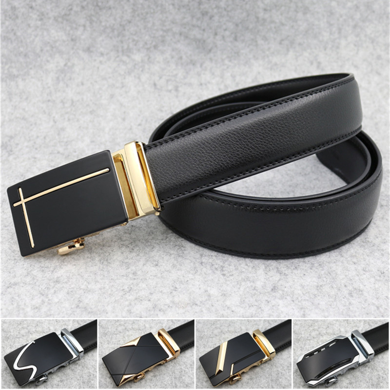Automatic Belt For Men With Alloy Buckle Business Style_voghion.com