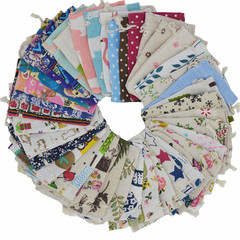 Printed cotton and linen bunch pockets, small cotton bags, sachets/empty mosquito repellent herbal packaging bags, drawstring bags