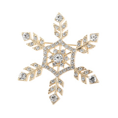 合金女士配飾百搭經典金屬服飾配件 滿鑽雪花款珍珠胸針直銷