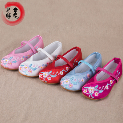 new pattern children Embroidered shoes girl Ancient Hanfu Dancing shoes Scenic spot Ethnic style tradition Cloth shoes Original factory Source of goods
