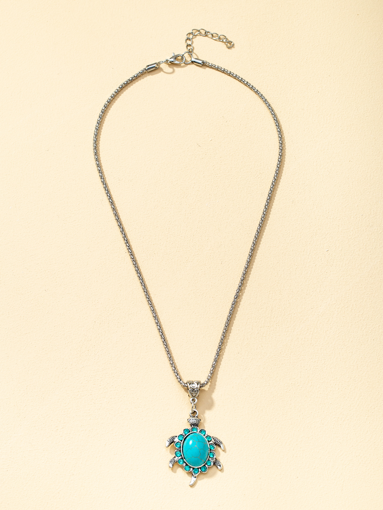 Nouveau Collier De Mode Bleu Diamant Pendentif Tortue display picture 4