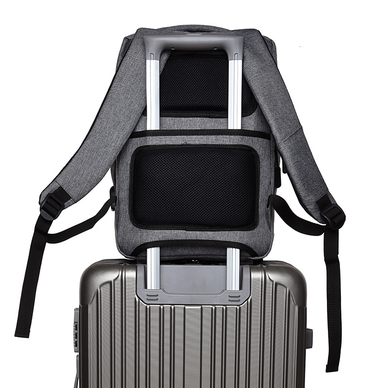 男士商务双肩电脑包大容量防水背包男USB多功能户外旅行包学生包