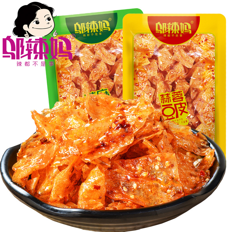 邬辣媽散裝豆皮辣條麻辣片小包裝湖南特産8090兒時懷舊麻辣零食