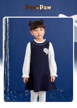 双十二韩版童装国内专柜外贸尾单女童假两件连衣裙PCOMA4V42M