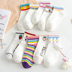 襪子女短襪夏季薄款可愛日系甜美草莓網紅款短筒襪批發地攤