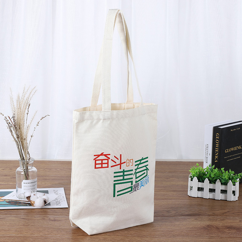 厂家直供手提空白帆布袋 彩印广告棉布袋 学生单肩购物袋定制logo