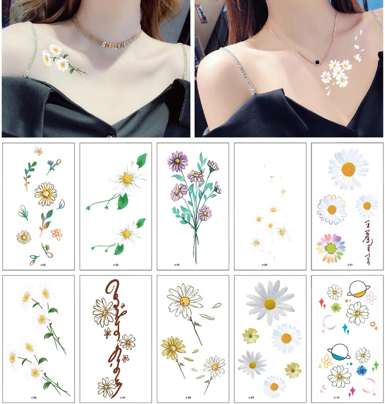 Creative small Daisy Tattoo stickers waterproof small fresh clavicle arm tattoo stickers disposable temporary tattoo Creative small Daisy Tattoo stickers waterproof small fresh clavicle arm tattoo stickers disposable temporary tattoo