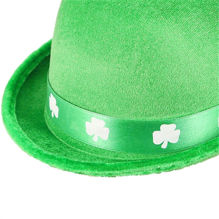 Fabricante de Yiwu suministrar directamente el sombrero irlandés, sombrero verde, sombrero de caucho de trébol, día de San Patricio