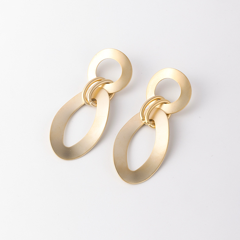 Simple Geometric Metal Irregular Semicircular Arc Earrings display picture 6