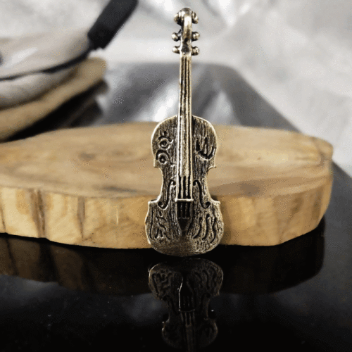  New Solid Brass Violin Pendant Vintage Gold Violin Keychain Pendant